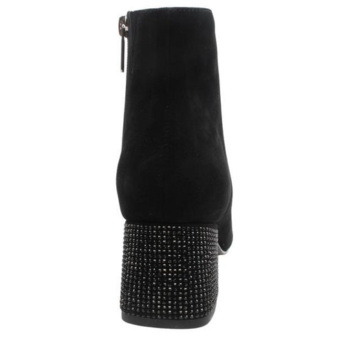 Loretta Vitale C1507 Women's Black Suede Diamante Ankle Boots